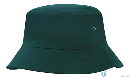 Dark green sports twill bucket hat for casual street style and sun protection