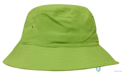 Green sports twill bucket hat perfect for outdoor adventures and casual style
