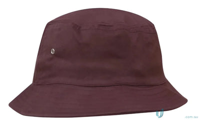 Maroon Sports Twill Bucket Hat for casual style and sun protection