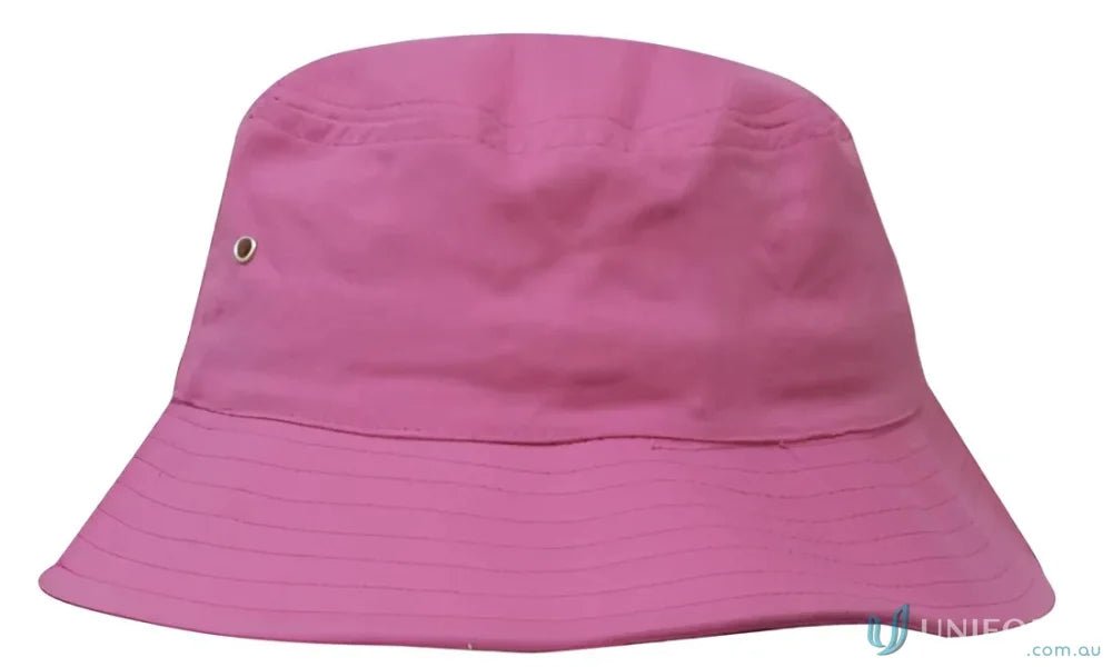 Pink sports twill bucket hat for a casual, stylish look