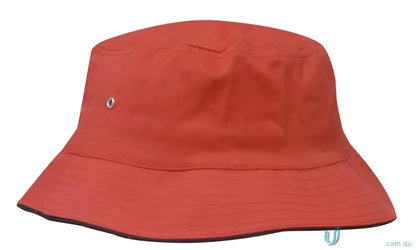 Red sports twill bucket hat for a stylish casual look