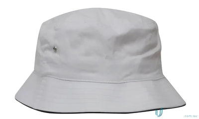 White cotton Sports Twill Bucket Hat perfect for casual summer styles