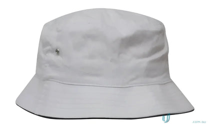 White cotton Sports Twill Bucket Hat perfect for casual summer styles