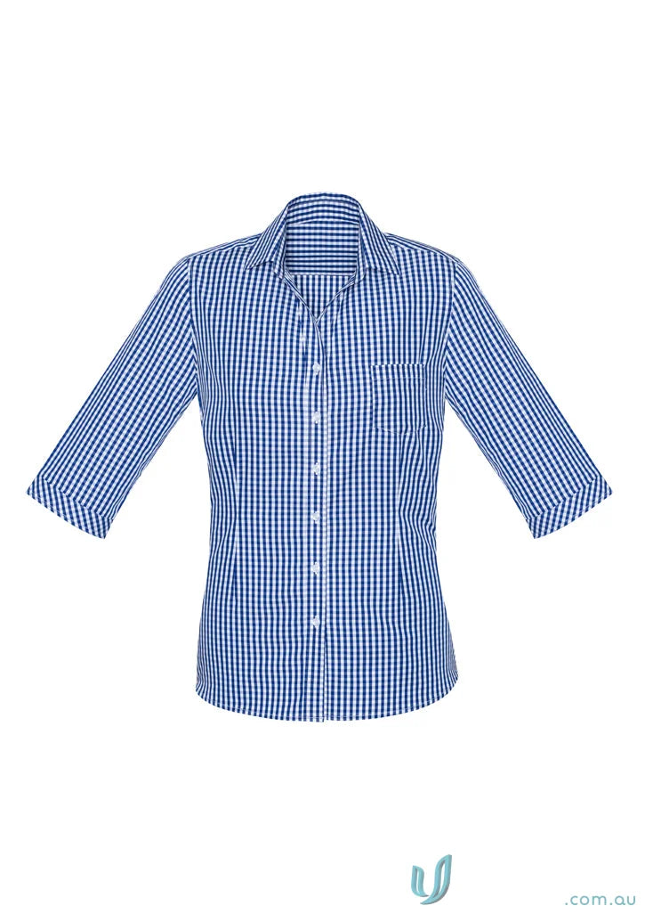 Blue and white checkered Springfield Ladies Shirt perfect for springfield office wear