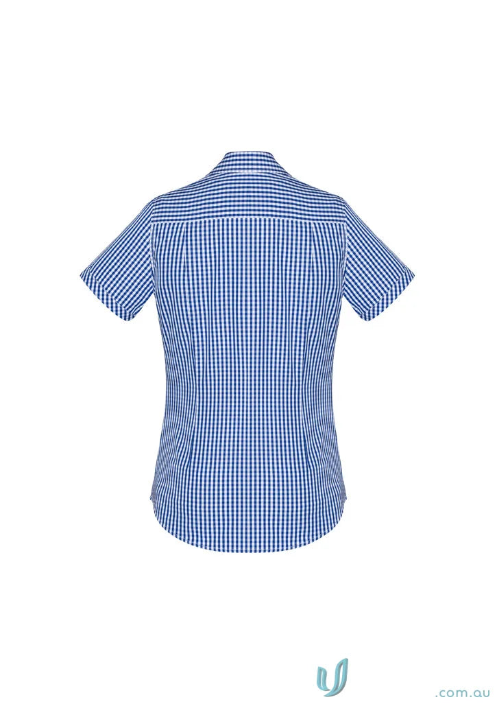 Blue and white checkered Springfield Ladies S/S Shirt perfect for spring and casual wear