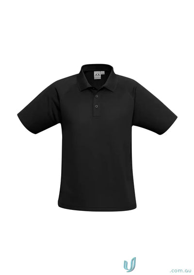 Black short-sleeved polo shirt from Sprint Polo collection, P300MS Mens Biz Cool
