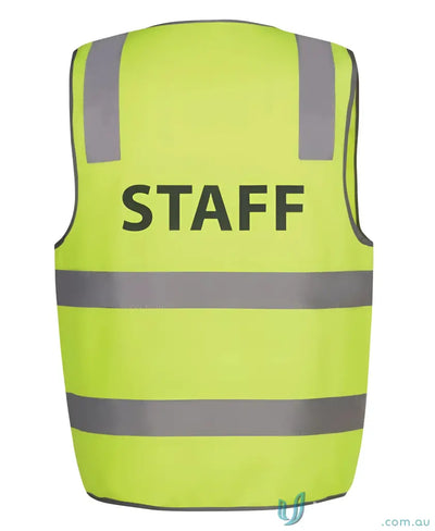 Yellow high-visibility safety vest with reflective stripes for STAFF Printed D+N Safety Vest