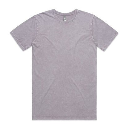 Grey crew neck t-shirt with short sleeves and a round neckline.