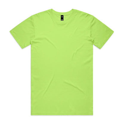 Lime green t-shirt with short sleeves and crew neck.