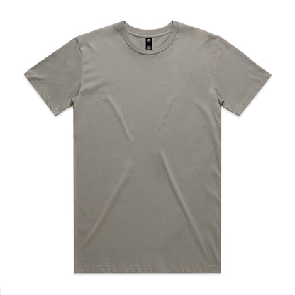 Gray crew neck t-shirt with short sleeves and a simple design.