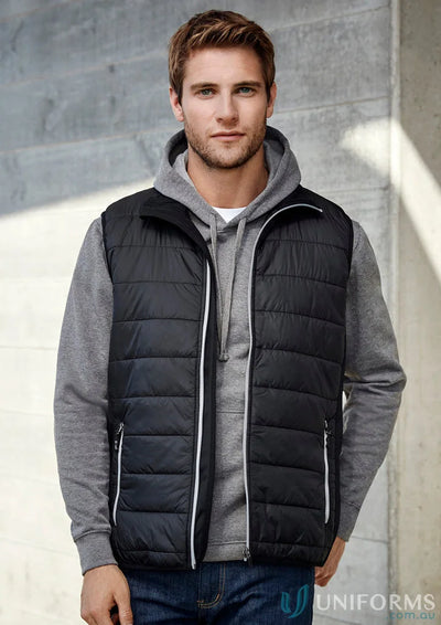 Man wearing mens stealth vest with core warm polyfil insulation from Stealth collection