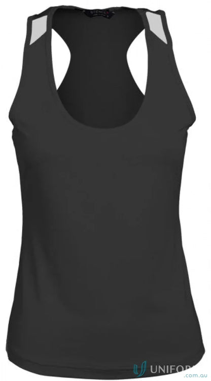 Black racerback tank top from Stencil Ladies Team Singlet for ladies’ team uniforms
