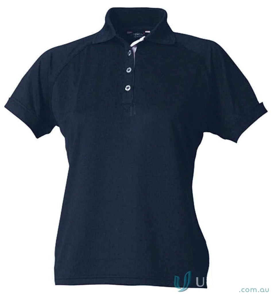 Navy blue Polo shirt from Stencil Ladies Team SS Polo, perfect workwear uniforms cool dry®