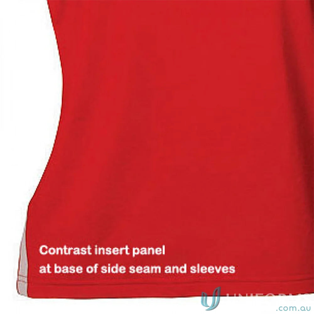 Red athletic shirt from Stencil Ladies Team SS Polo ideal for uniforms and workwear