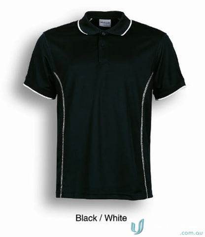 Black Stitch Polo shirt with white trim, perfect for uniforms and casual wear
