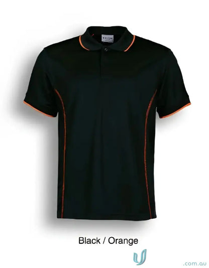 Black and orange Stitch Polo shirt ideal for casual uniforms and stylish polo wear