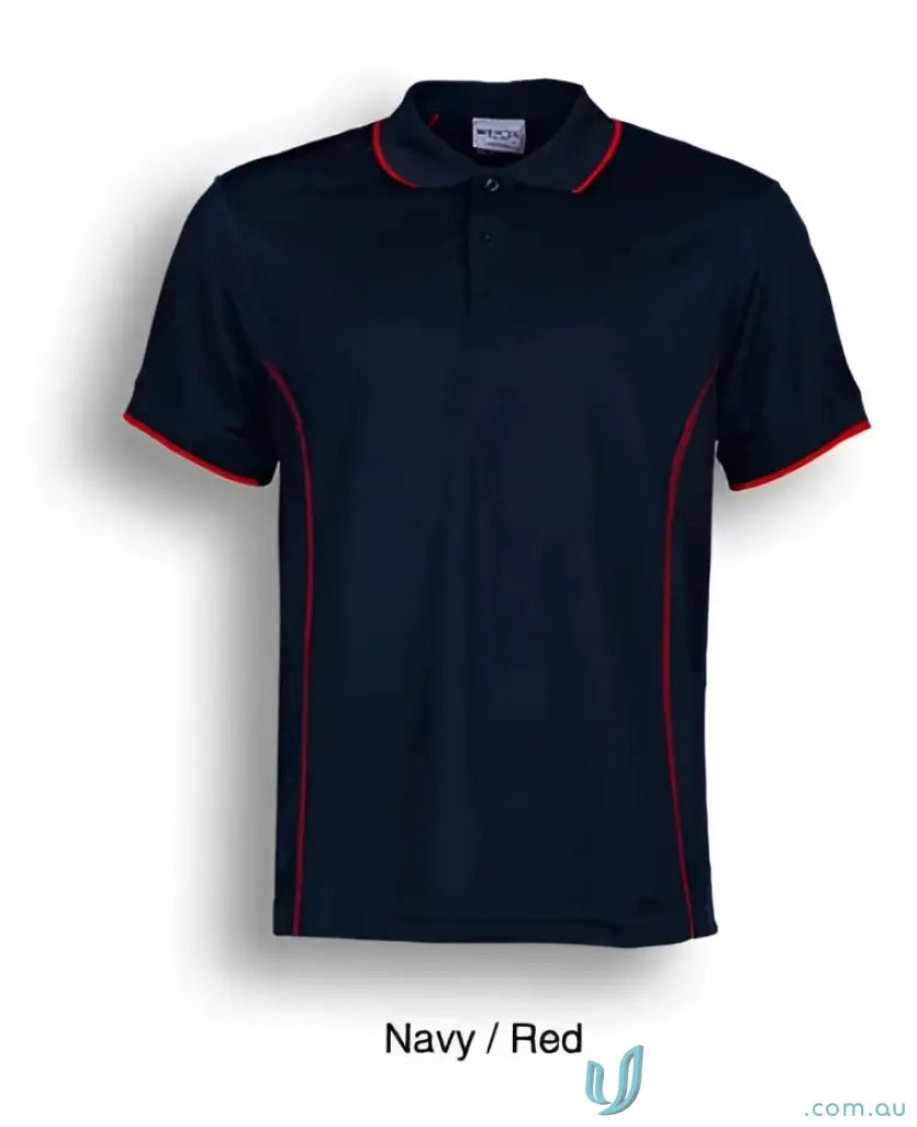 Stitch Polo shirt in navy and red, perfect for casual uniforms and polo fashion