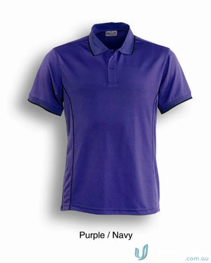 Purple Stitch Polo shirt with navy trim perfect for stylish uniforms