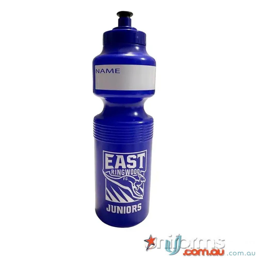 Blue erjfc drink bottle with white logo, perfect for Croydon South juniors