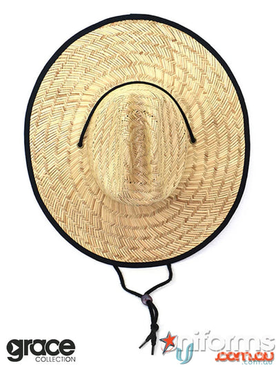 Straw Hat with Black Trim, Perfect for Straw Hats Uniforms, No Minimum Order