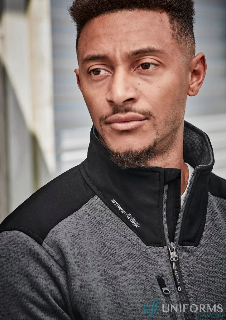 Gray and black zip-up jacket from Streetworx Reinforced ZT380 Marle Knitted Fleece pullover