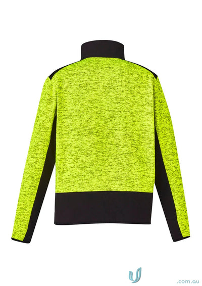 Neon yellow and black Streetworx Reinforced Zip Pullover ZT380 made of marle knitted fleece