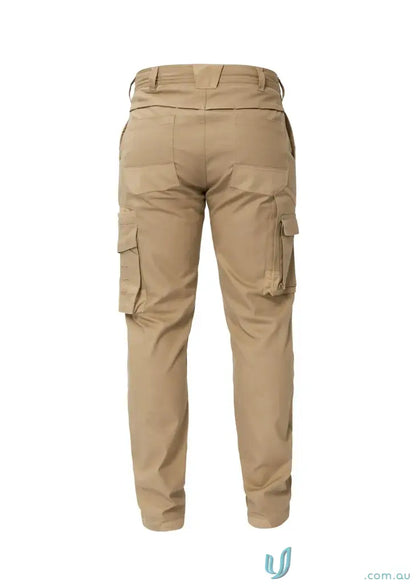 Stretch cargo pants for men with reinforced stress points and abrasion-resistant patches