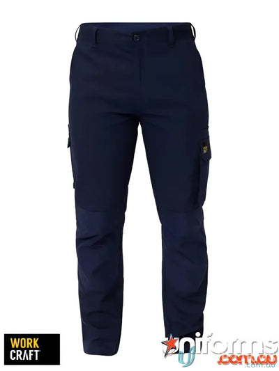 Navy blue Stretch Cargo Pants with cargo pockets for workwear and uniforms