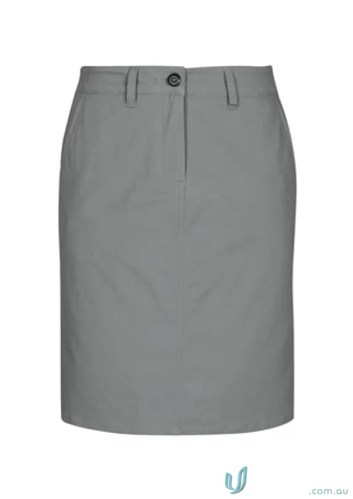 Gray pencil skirt from Stretch Chino Skirt perfect for work uniforms and workwear