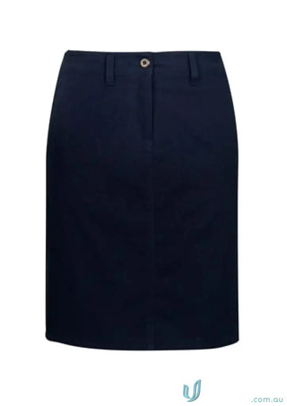 Navy blue pencil skirt from Stretch Chino Skirt, perfect for workwear and uniforms