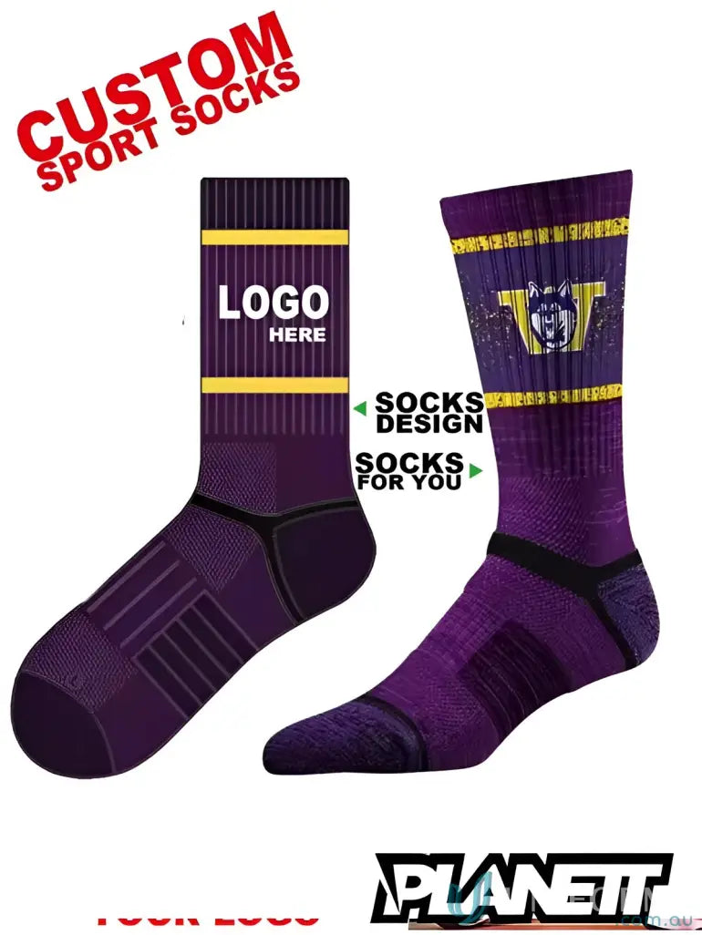 Customizable Sublimated Sports Socks perfect for your team or workout sessions