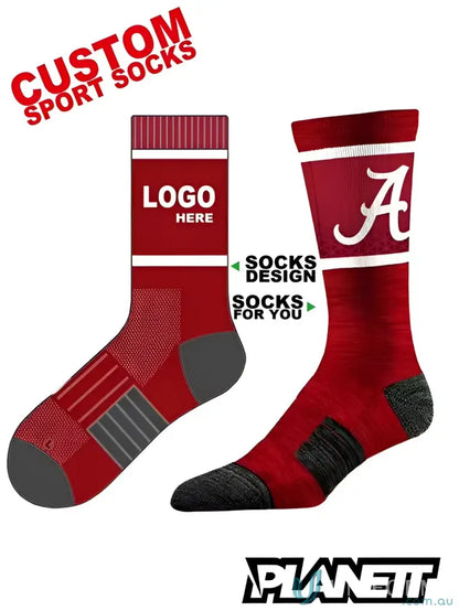 Customizable sports socks shown on Sublimated Sports Socks for your custom sports needs