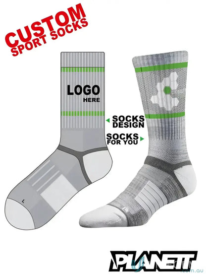 Customizable sports socks shown in Sublimated Sports Socks product for your custom sports needs