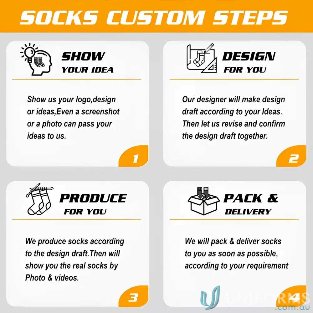 Step-by-step for customizing your Sublimated Sports Socks with your own design on sporty socks