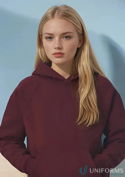 Maroon hooded sweatshirt from SubZero Youth Hoodie, cozy fleece hoodie for warmth