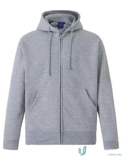Gray zip-up hoodie from SubZero featuring double bay design and FL03 Double Bay style