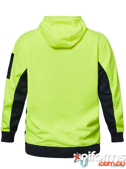 Yellow and black Summit HiVis Fleece Hoodie WT8010, perfect for visibility and comfort