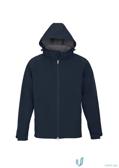 Navy Hooded Softshell Jacket from Biz Collection Summit Jacket with Waffle Fleece Lining