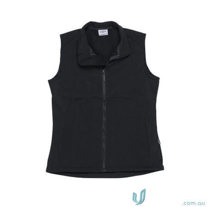 Black Summit Vest with tapered fit, perfect for sports uniforms and casual wear