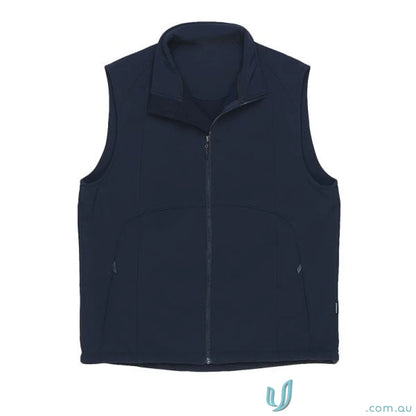Navy blue Summit Vest with tapered fit, full zipper, and side pockets for sports uniforms