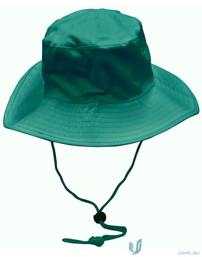 Green h1035 surf hat with break-away strap and chin strap for ultimate sun protection