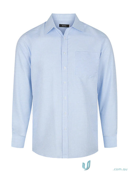 Light blue long-sleeved check shirt for men Sussex L/S Corporate Check Shirt