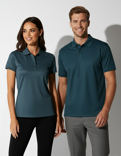 Teal Cobram Polo PS91 mens sustainable short-sleeve polo shirt