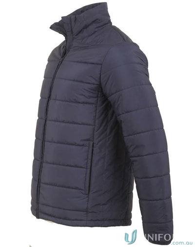 Navy blue sustainable insulated puffer jacket from Winning Spirit 3D Cut, with certified recycled PET
