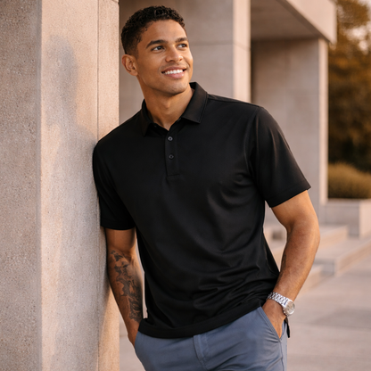 Sustainable Jacquard Knit Polo