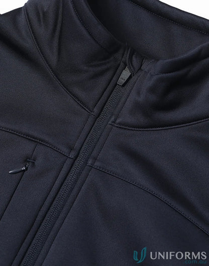 Dark athletic jacket from Sustainable Softshell Jacket with zip closure softshell and eco-friendly design