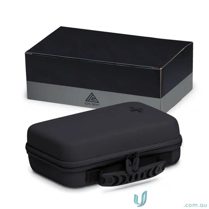 Black aid kit with textured handle in EVA case for uniforms and first aid needs