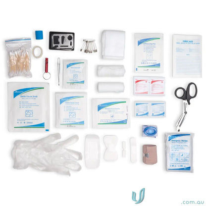 Comprehensive aid kit with EVA case and first aid supplies for uniforms and emergencies