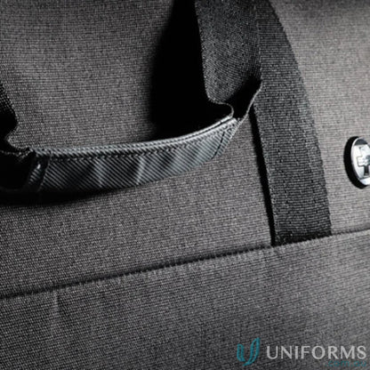 Gray textured Swissdigital Arosa Duffle Bag with handle, perfect for work uniforms or workwear