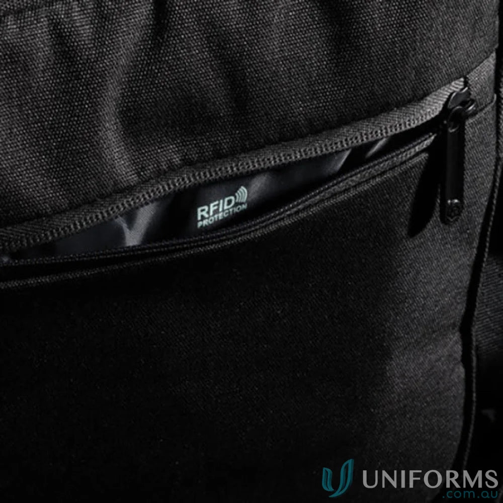 Black zippered pocket with RFID protection on Swissdigital Arosa Shoulder Bag for security